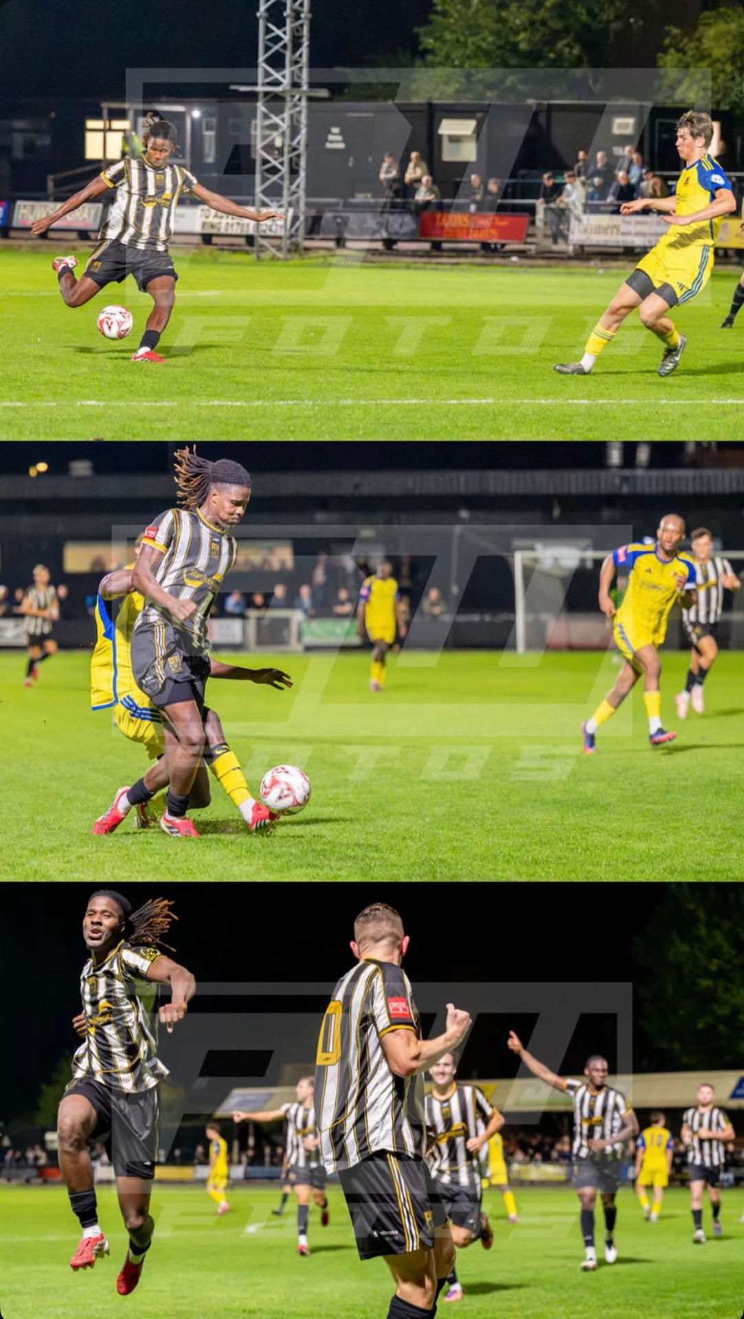 Bebeto Gomes carrying the ball for Stafford Rangers